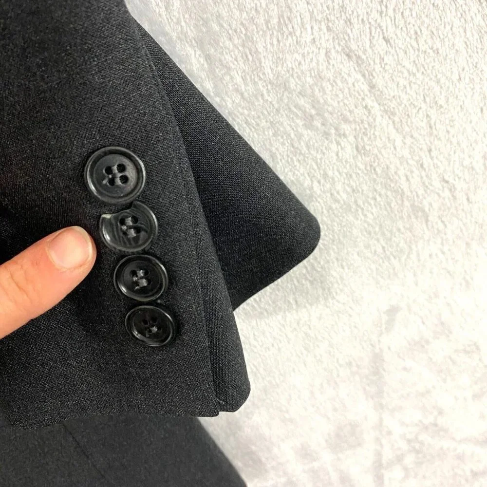 Brooks Brothers Stretch Wool Blazer Sport‎ Coat Men's 46R Gray Suit Jacket
